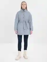 Оливковый женская куртка-рубашка, демисезонная, весна, стеганая, с поясом, 2024