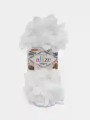 Пряжа Alize Puffy, 100 г, 9 м, 100% микрополиэстер, 55 белый, 5 штук