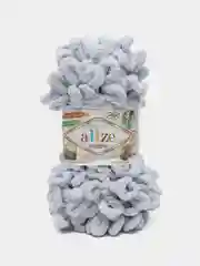 Пряжа Alize Puffy, 100г, 9м, 100% микрополиэстер, 416 св.серый, 5 штук