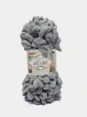 Пряжа Alize Puffy, 100 г, 9 м, 100% микрополиэстер, 428 средне- серый, 5 штук