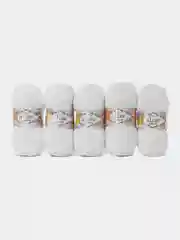 Пряжа Alize Cotton gold, 100гр, 330м, 55% хлопок, 45% акрил, ТУ 55 белый, 5 штук