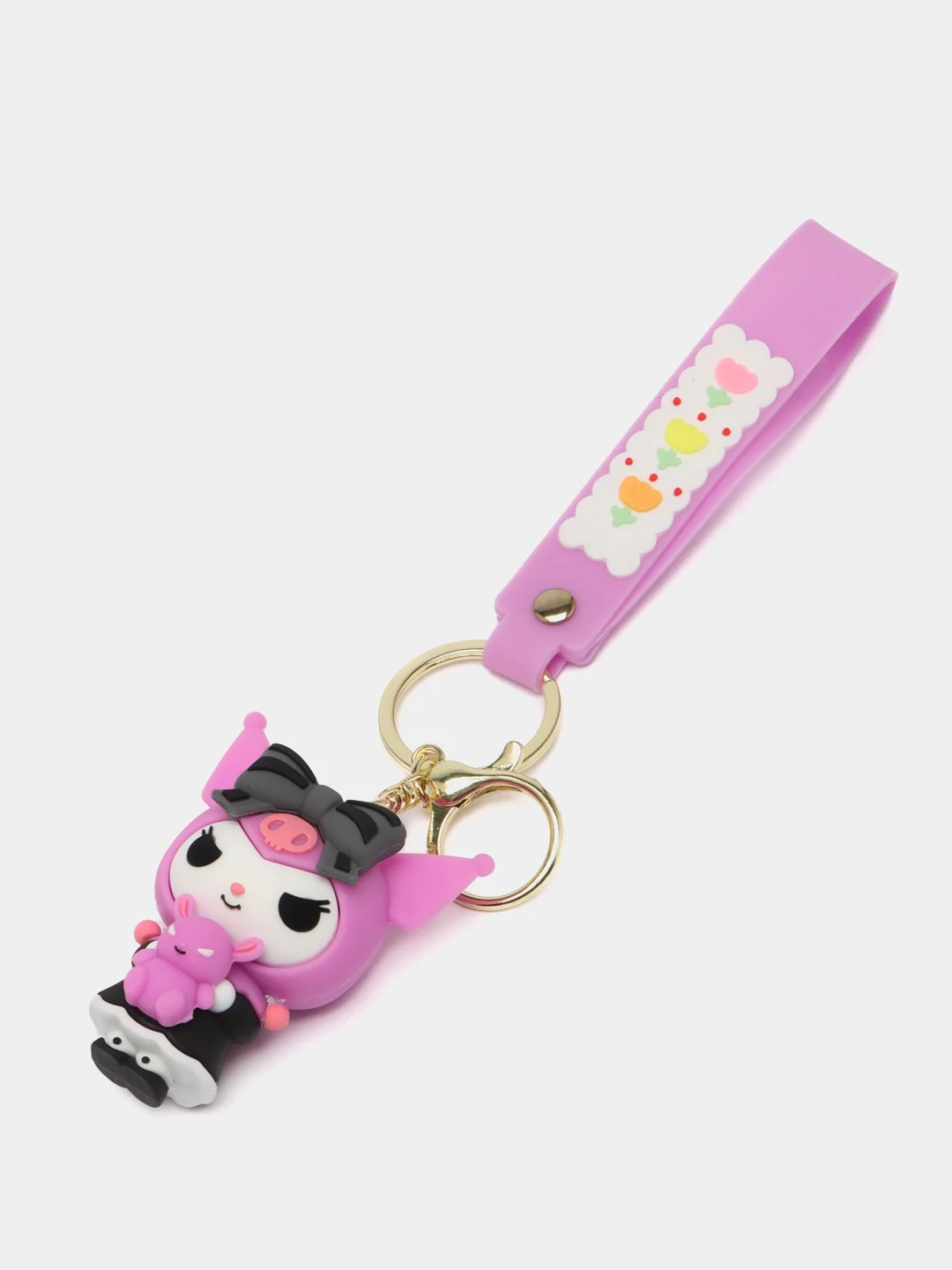 Аметистовый брелок на ключи, рюкзак или сумку Hello kitty, Kuromi, Sanrio
