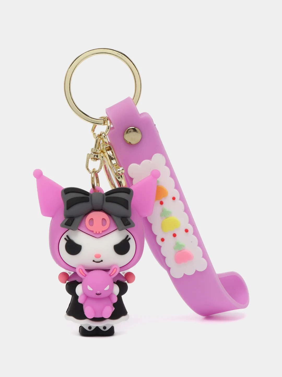 Аметистовый брелок на ключи, рюкзак или сумку Hello kitty, Kuromi, Sanrio