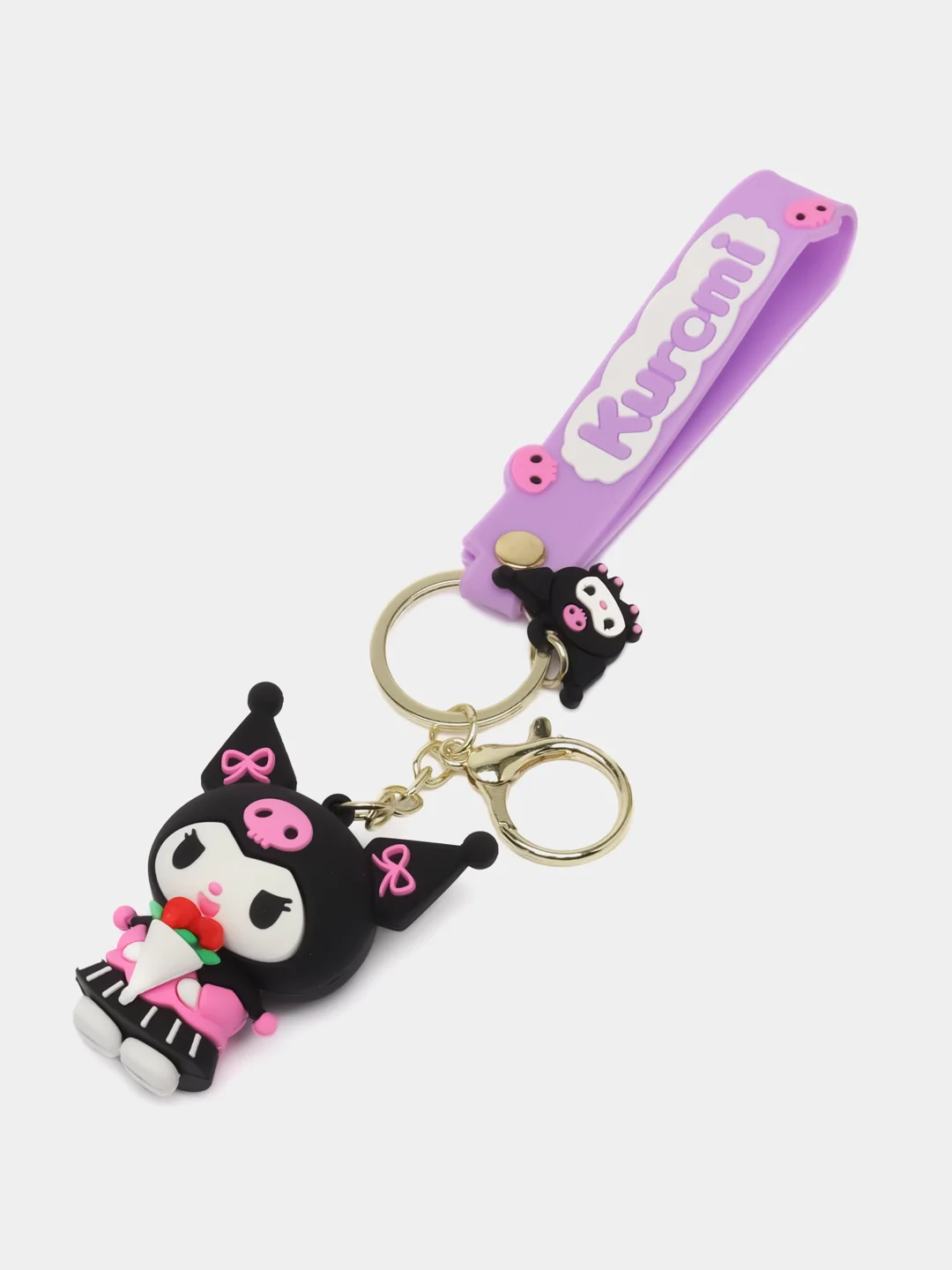 Сиреневый брелок на ключи, рюкзак или сумку Hello kitty, Kuromi, Sanrio