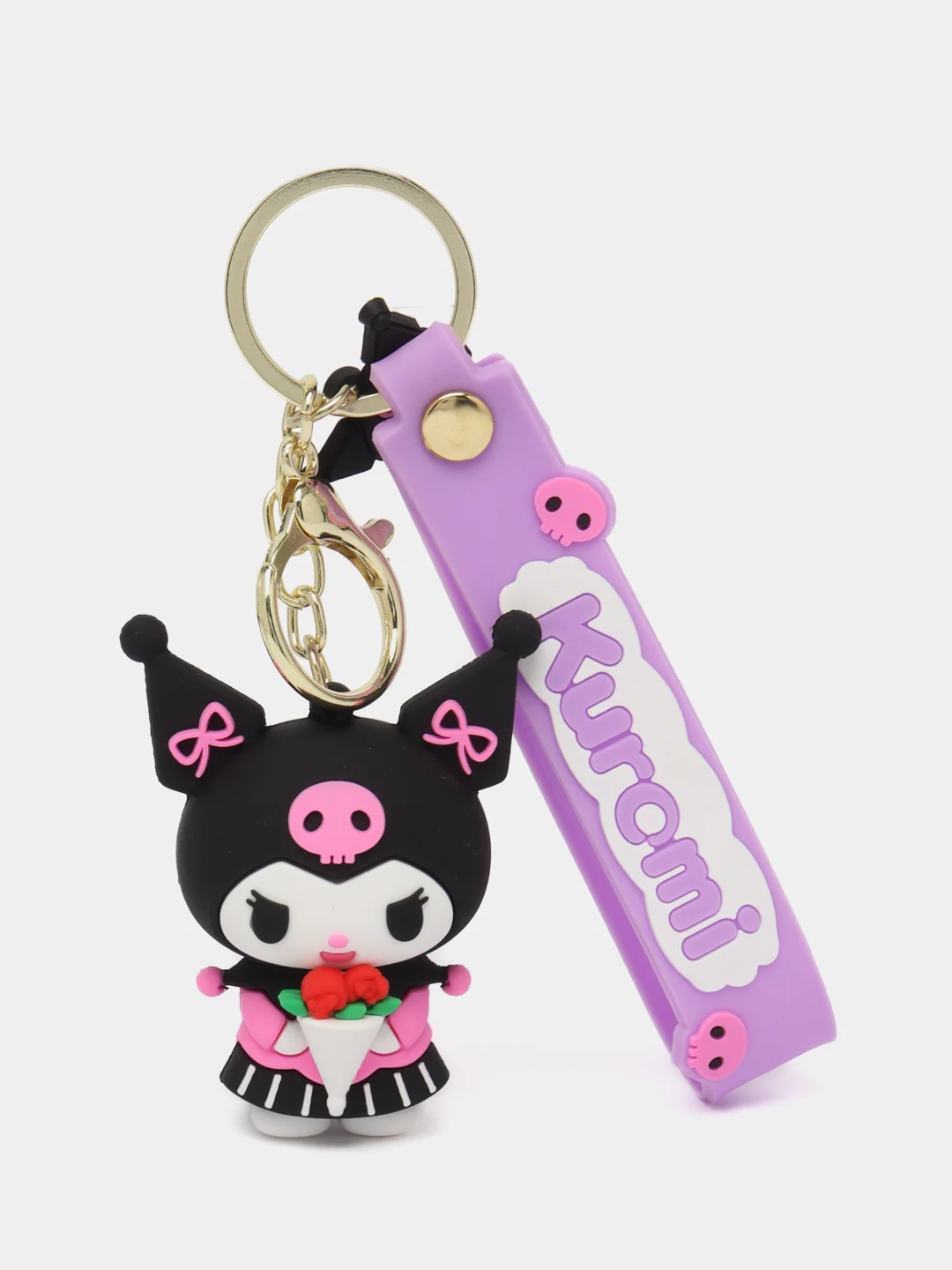 Сиреневый брелок на ключи, рюкзак или сумку Hello kitty, Kuromi, Sanrio