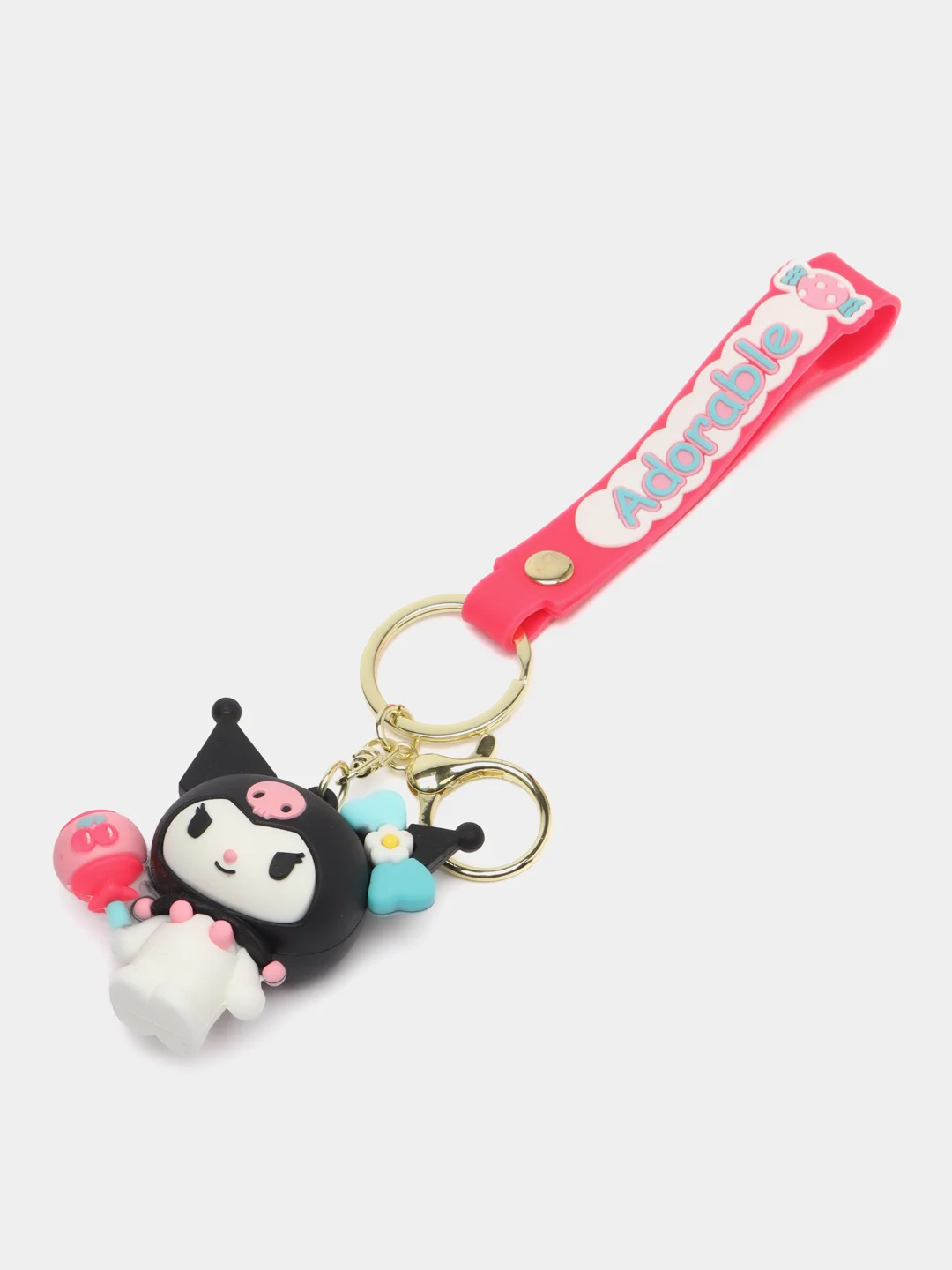 Черный брелок на ключи, рюкзак или сумку Hello kitty, Kuromi, Sanrio