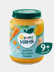 Пюре мясное ФрутоНяня, цыпленок, картофель, морковь, с 9 месяцев, 190 г, 6 штук