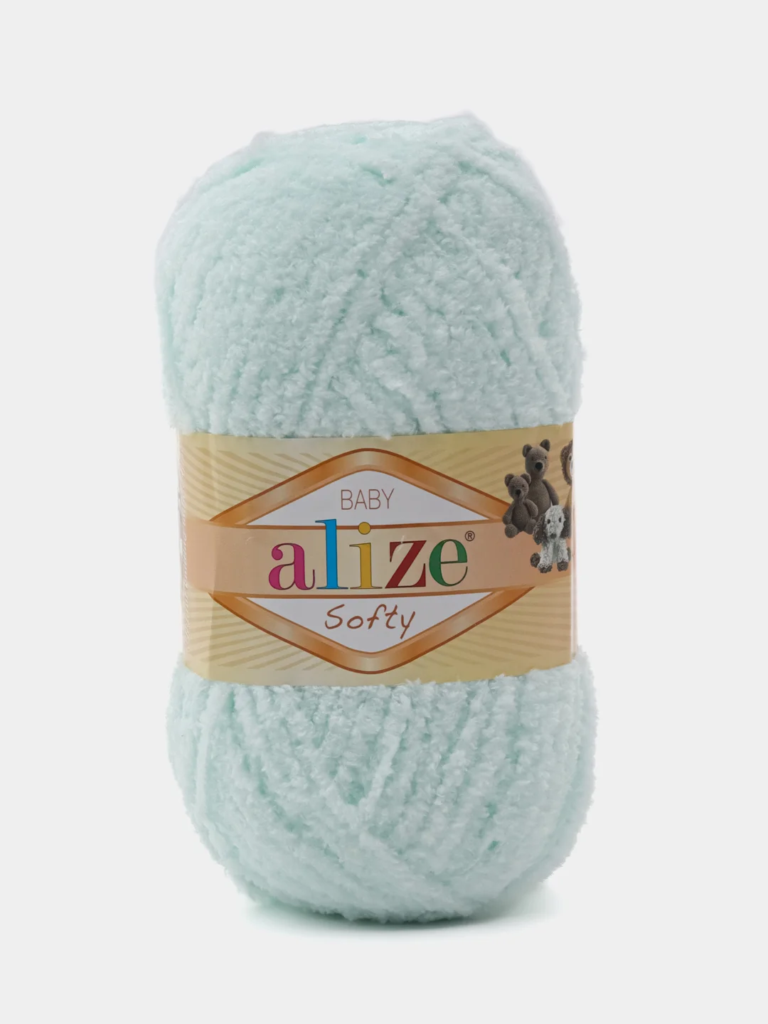 Пряжа Alize Softy, 50 г, 115 м, 100% микрополиэстер, 15 водяная зелень, 5 штук