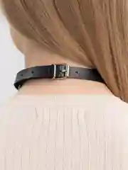 Черный чокер на шею кожаный с подвесками