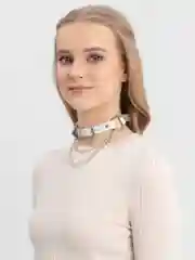 Белый чокер на шею кожаный с подвесками