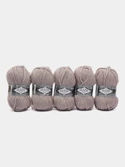 Пряжа Alize Superlana maxi, 100 г, 100 м, 75% акрил, 25% шерсть, ТУ 652 пепельный, 5 штук