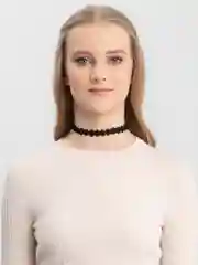 Серый металлик чокер на шею