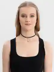 Черный чокер с бабочкой