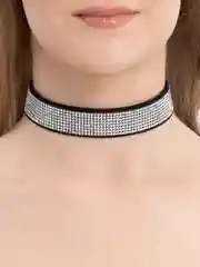 Черный чокер на шею со стразами