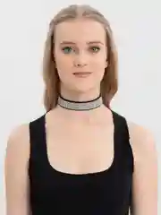 Черный чокер на шею со стразами