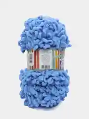 Пряжа Alize Puffy Fine, 100г, 14м, 100% микрополиэстер, 112 голубой, 5 штук