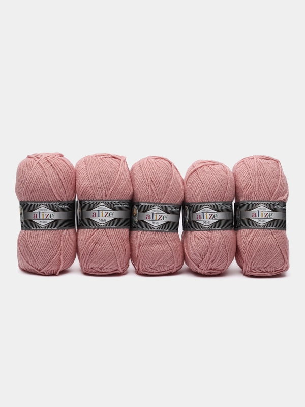 Пряжа Alize Superlana Midi, 100гр, 170м, 25% Шерсть - 75% Aкрил, 161 пудра, 5 штук