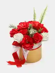 Золотой букет из мыльных цветов, роз Декоративный букет, мыльные розы