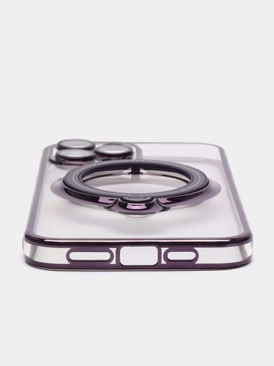 Синий чехол MagSafe (Магсейф) для айфон iPhone 11 12 13 14 Pro Max с кольцом защитой камеры