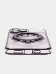 Синий чехол MagSafe (Магсейф) для айфон iPhone 11 12 13 14 Pro Max с кольцом защитой камеры