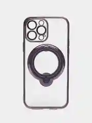 Синий чехол MagSafe (Магсейф) для айфон iPhone 11 12 13 14 Pro Max с кольцом защитой камеры
