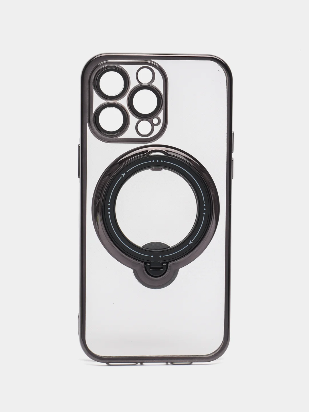 Черный чехол MagSafe (Магсейф) для айфон iPhone 11 12 13 14 Pro Max с кольцом защитой камеры