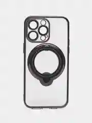 Черный чехол MagSafe (Магсейф) для айфон iPhone 11 12 13 14 Pro Max с кольцом защитой камеры
