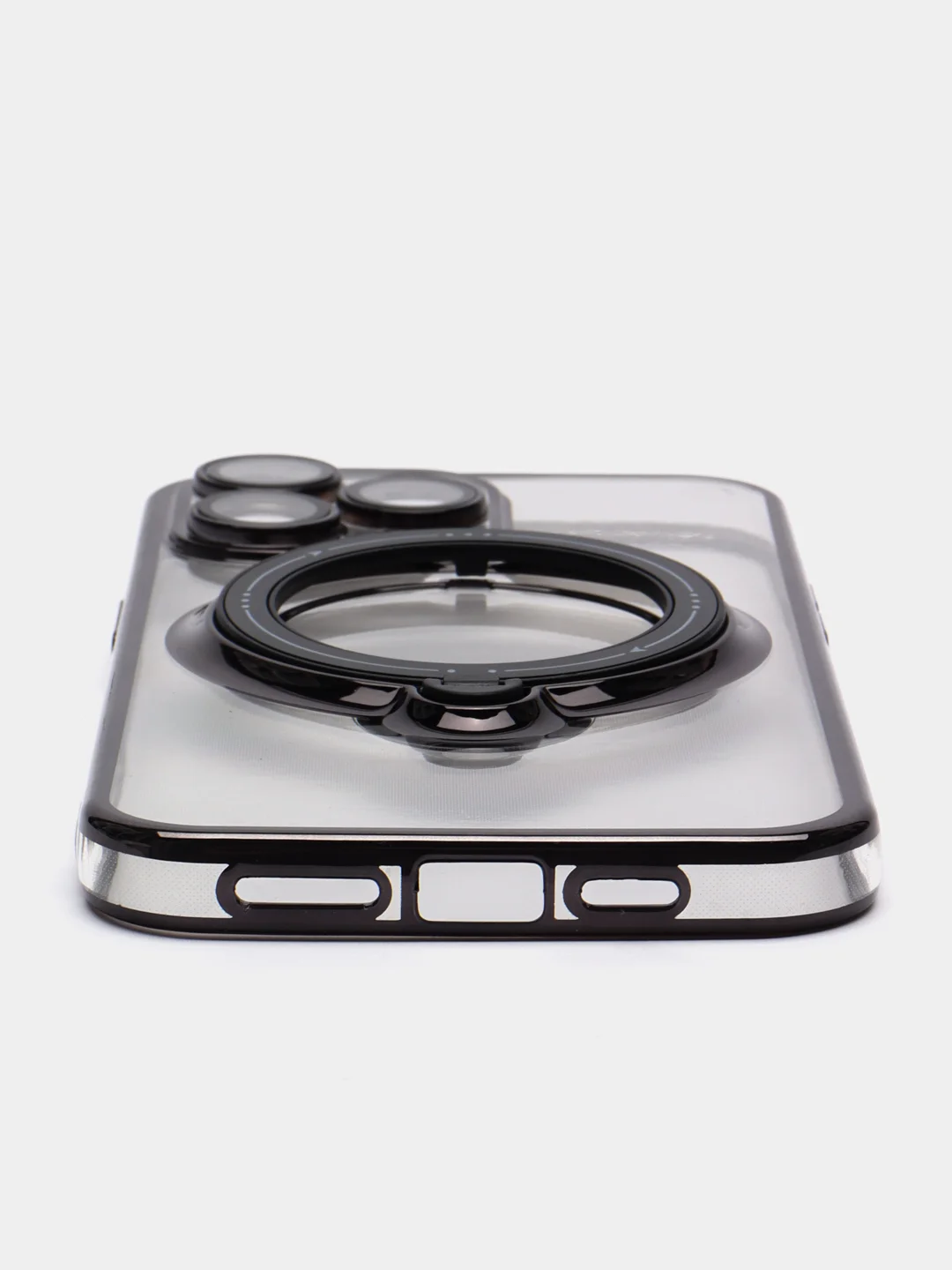 Черный чехол MagSafe (Магсейф) для айфон iPhone 11 12 13 14 Pro Max с кольцом защитой камеры