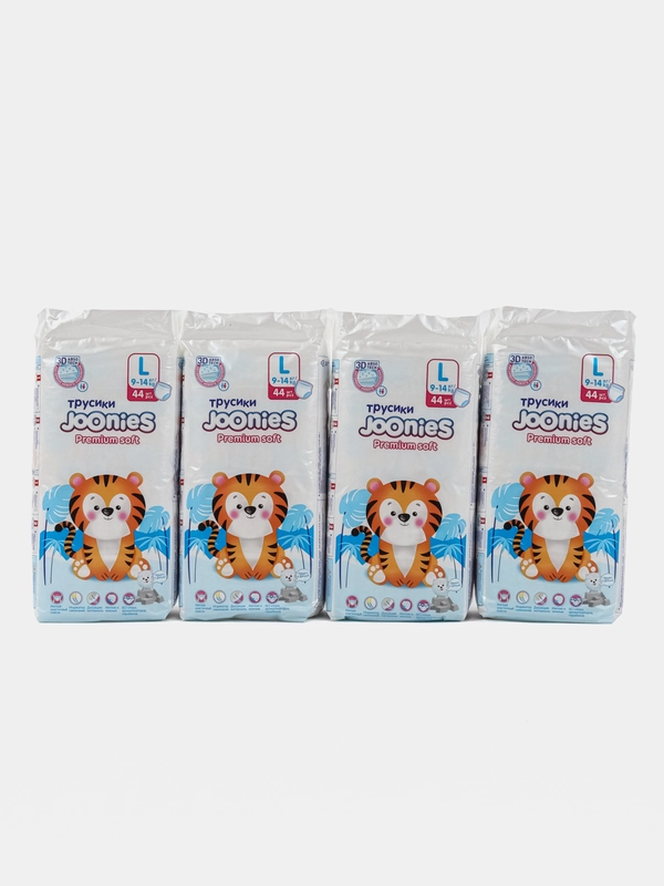 JOONIES Premium Soft (комплект 4 уп.) трусики L 9-14 кг 44 шт