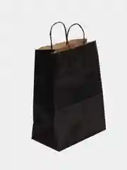 Крафт пакет, подарочный, с крючеными ручками, упаковочный, черный