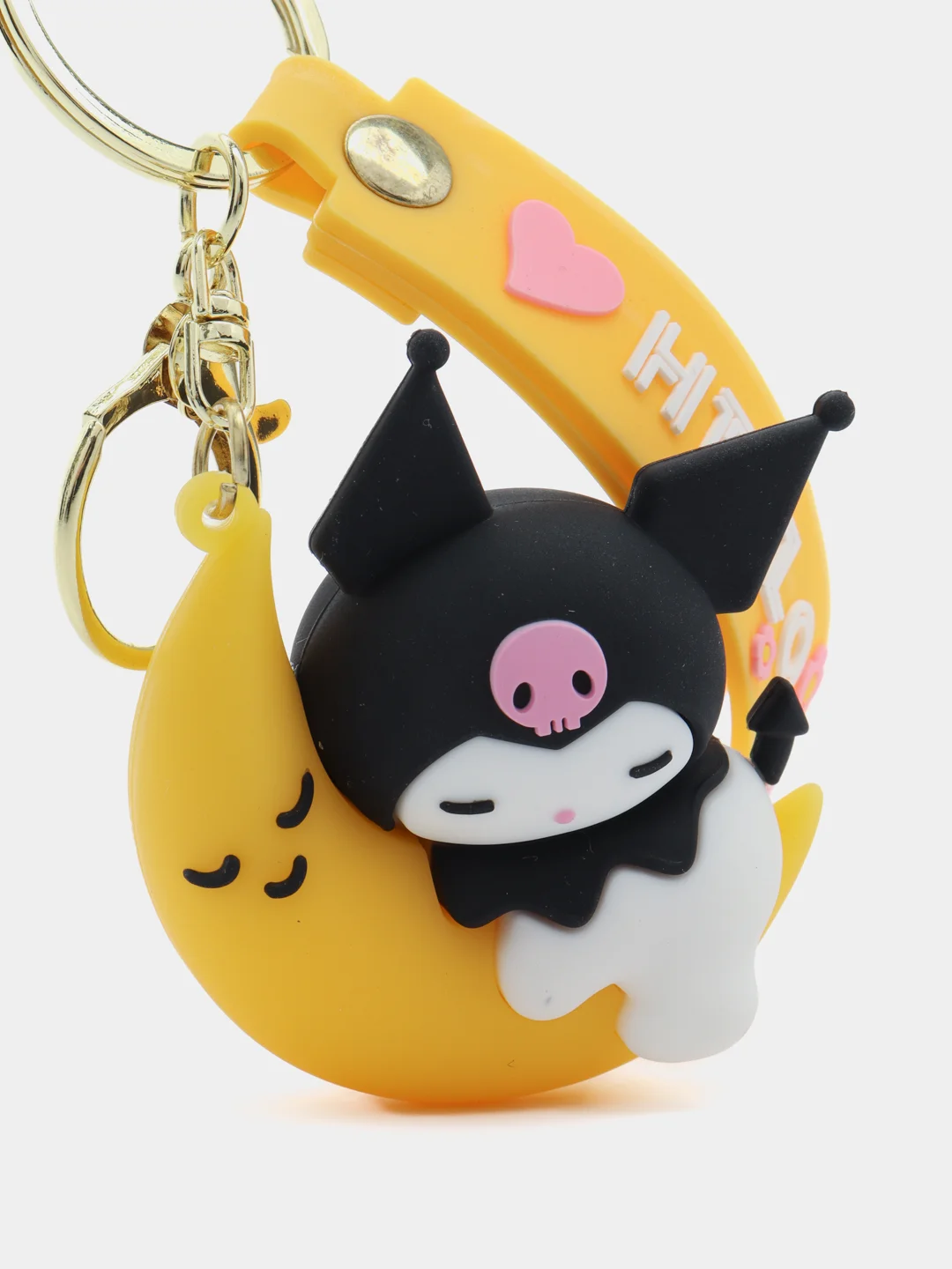 Желтый брелок на ключи, рюкзак или сумку Hello kitty, Kuromi, Sanrio