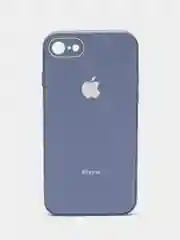 Небесно-голубой чехол для iPhone 7, iPhone 8, iPhone SE, со стеклянной панелью и защитой камеры