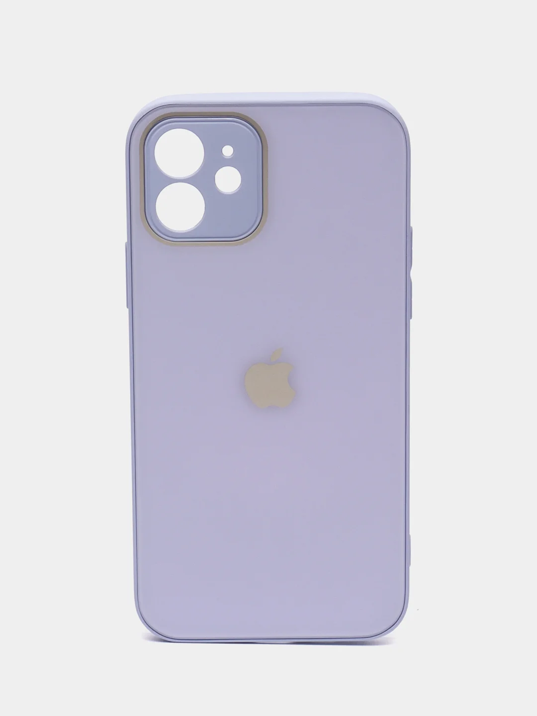 Лавандовый чехол для iPhone 12, со стеклянной панелью и защитой камеры