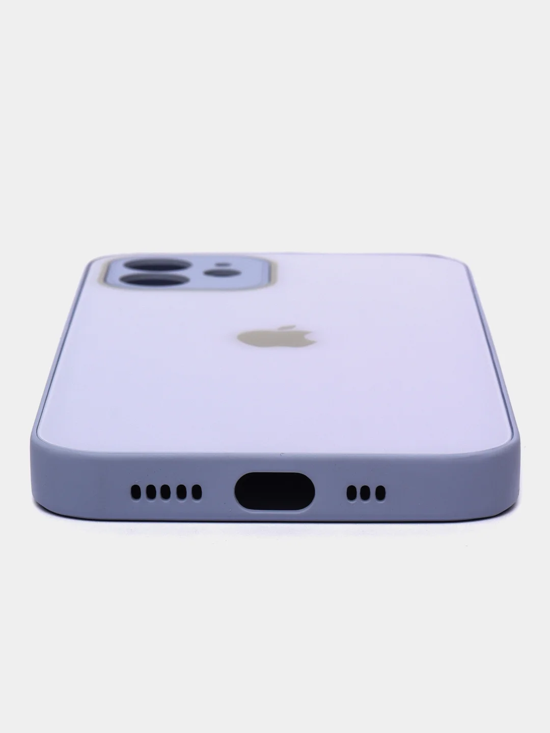 Лавандовый чехол для iPhone 12, со стеклянной панелью и защитой камеры