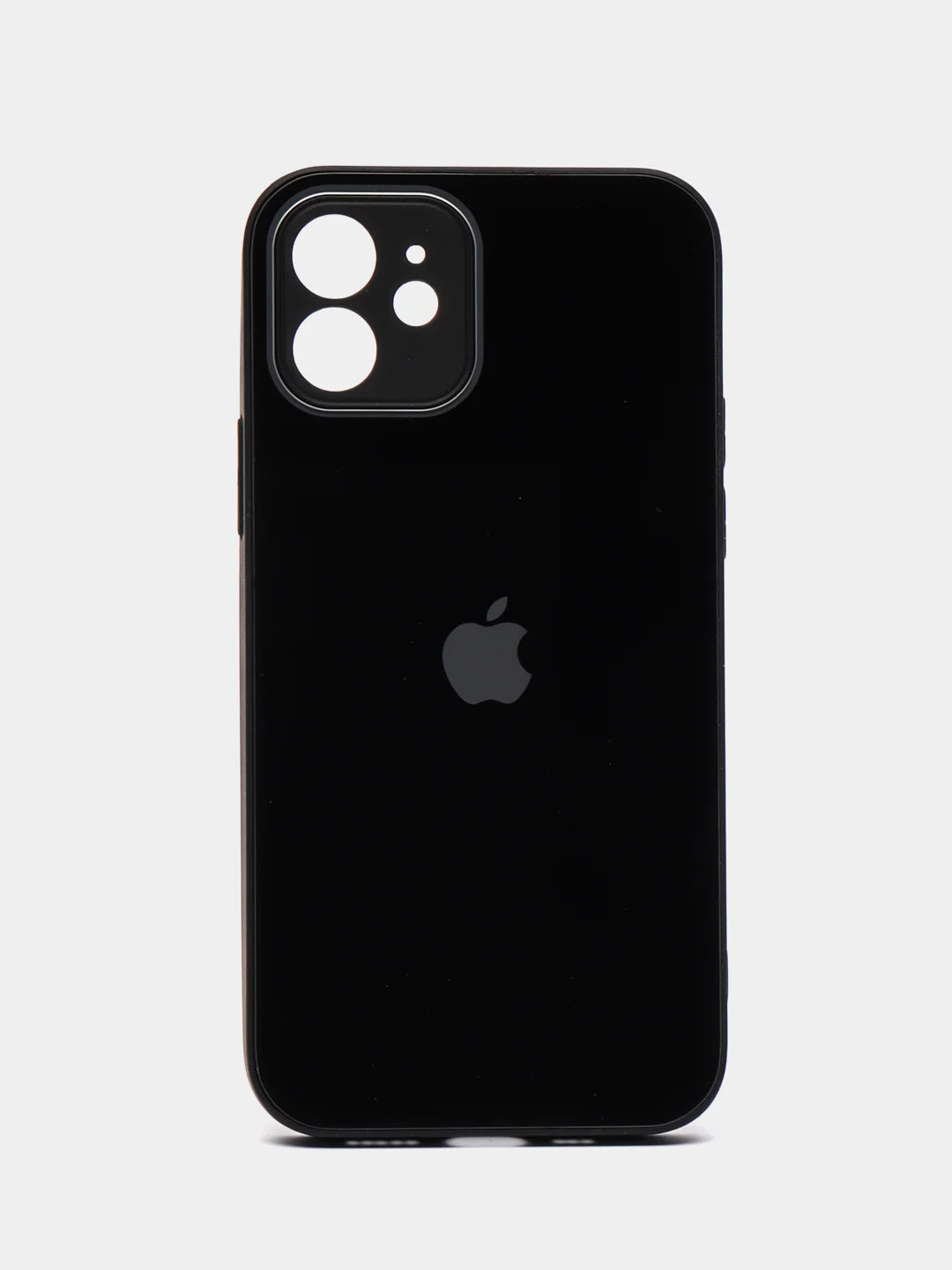 Черный чехол для iPhone 12, со стеклянной панелью и защитой камеры
