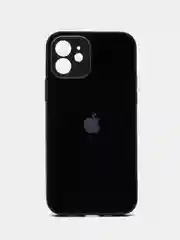 Черный чехол для iPhone 12, со стеклянной панелью и защитой камеры