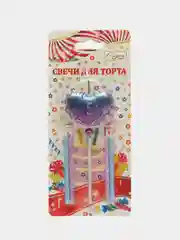Свечи для торта Цифра Воздушное сердце,  (свечи 8 см, сердце 5*13 см)