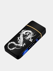 Зажигалка электронная металлическая с драконом USB Plazma плазменная, подарок на новый год