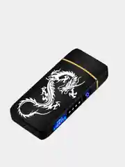 Зажигалка электронная металлическая с драконом USB Plazma плазменная, подарок на новый год