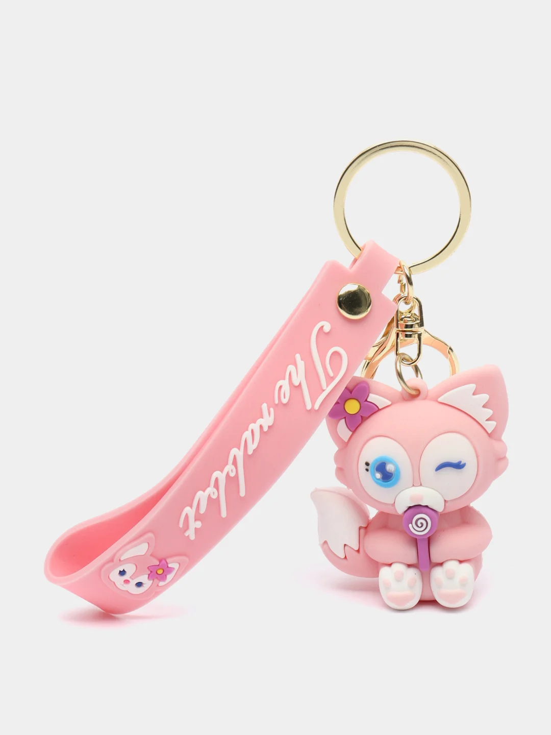 Розовый брелок на ключи, рюкзак или сумку Кот Sailor Moon, Мадагаскар, Винни Пух