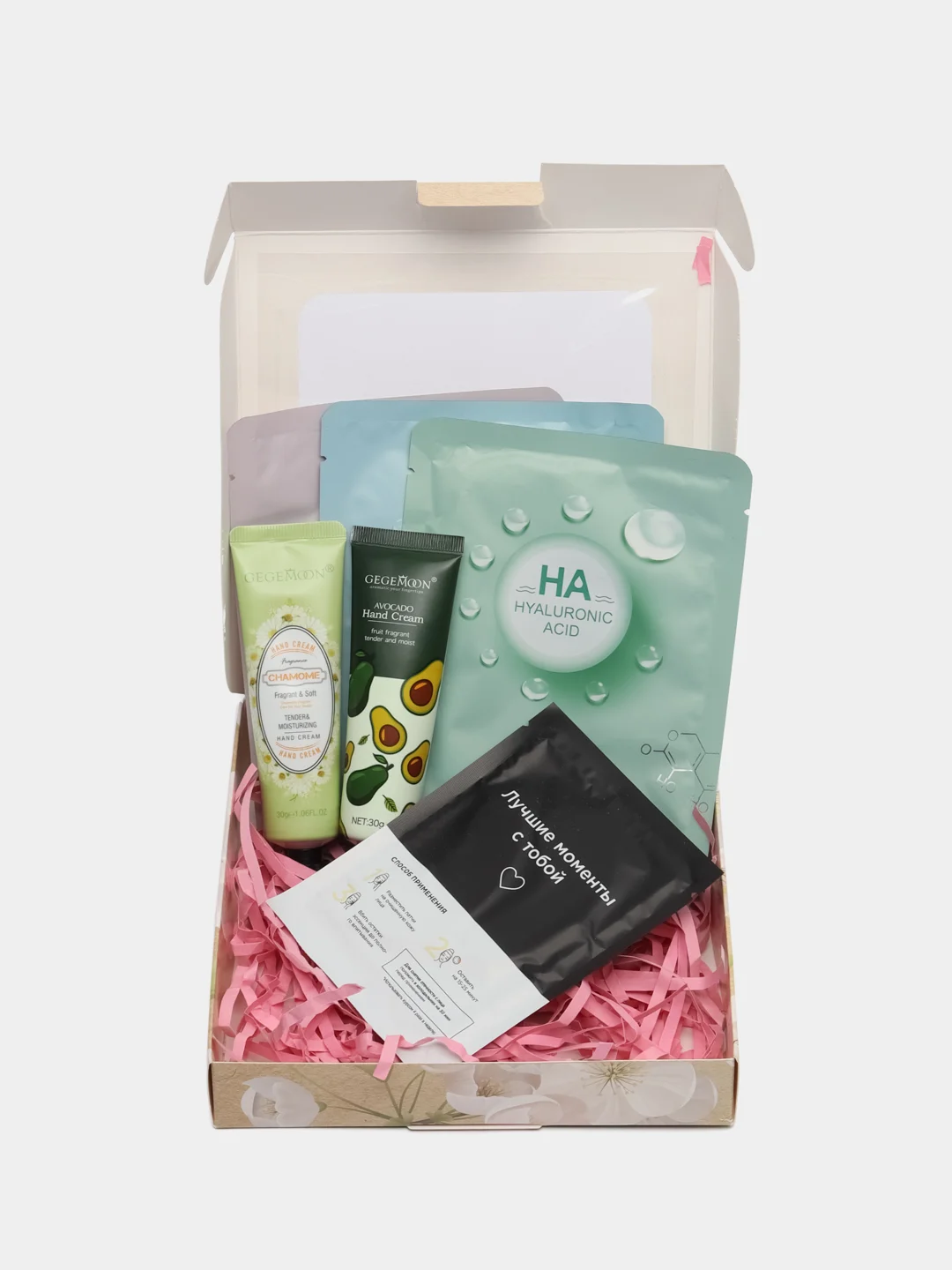Бежевый меланж подарочный набор косметики женский, Beauty box, подарок на новый год