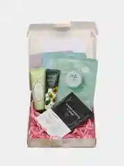 Бежевый меланж подарочный набор косметики женский, Beauty box, подарок на новый год