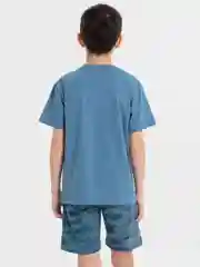 Синий детский комплект для мальчика: футболка и шорты, хлопок, 6-10 лет