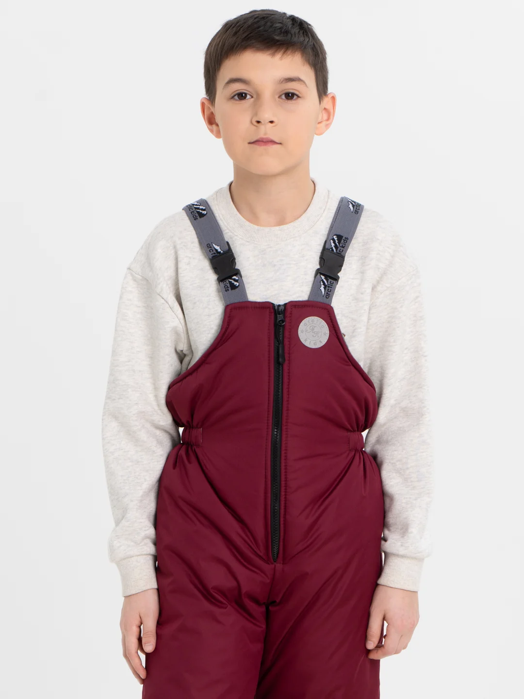 Бордовый зимний полукомбинезон, на мальчика, на девочку, Arctic kids