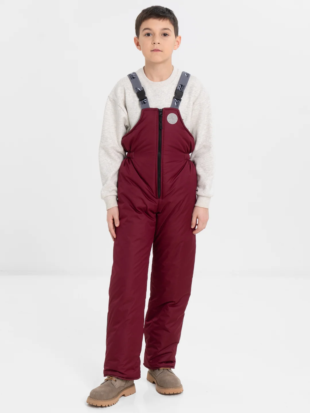 Бордовый зимний полукомбинезон, на мальчика, на девочку, Arctic kids