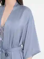 Голубой женская атласная пижама, халат, сорочка