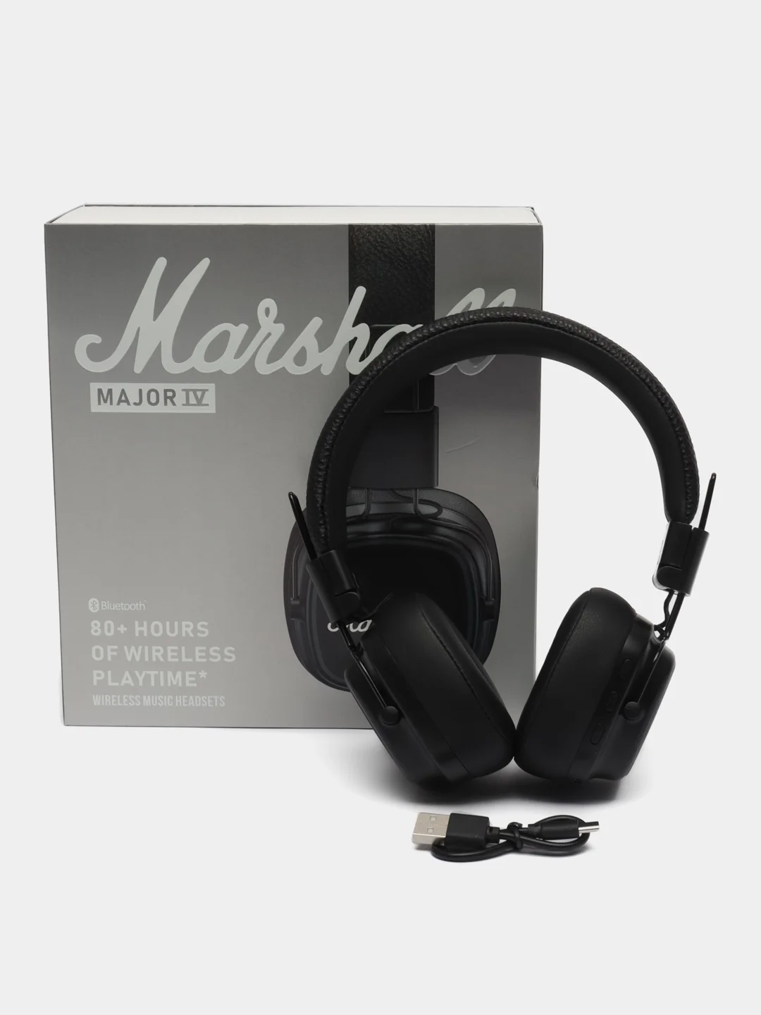 Коричневый беспроводные наушники с микрофоном и подсветкой Marshall Major IV