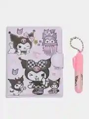 Розовый блокнот Kuromi с ручкой, подарочный набор Куроми