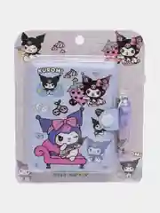 Сиреневый блокнот Kuromi с ручкой, подарочный набор Куроми