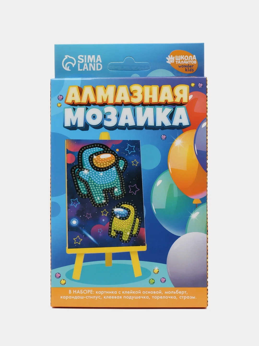 Алмазная мозаика для детей на подставке Игровой Мир+ ёмкость,стержень с клеевой подушечкой